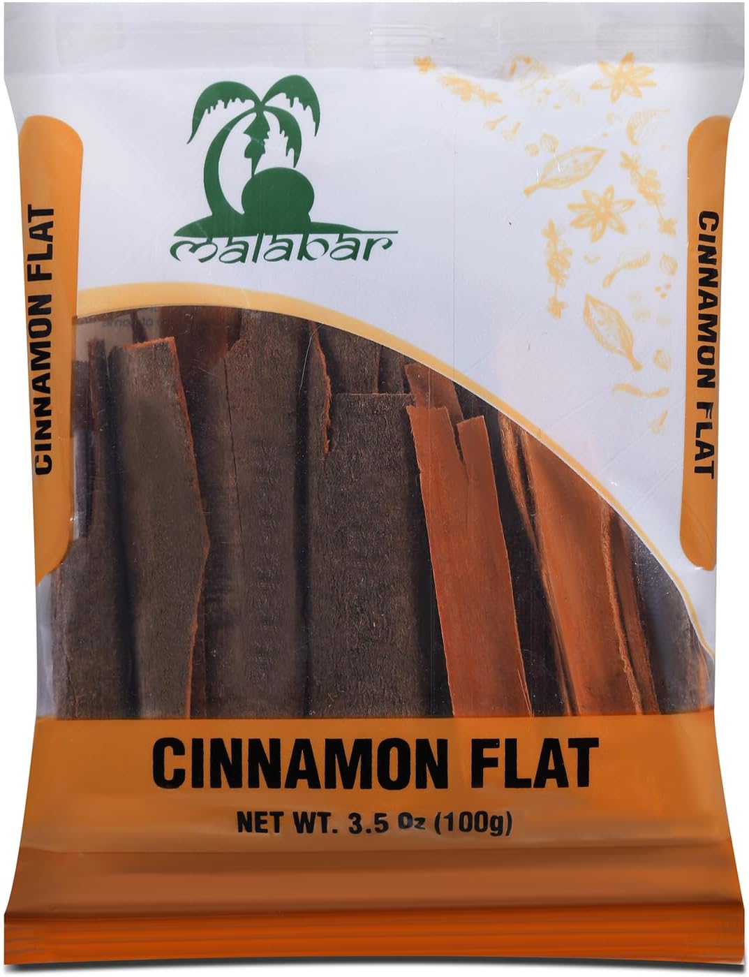 Malabar Desi (Dalchini) Flat Cinnamon 3.5oz (100g) ~ All Natural | Vegan | Gluten Friendly | NON-GMO | Indian Origin