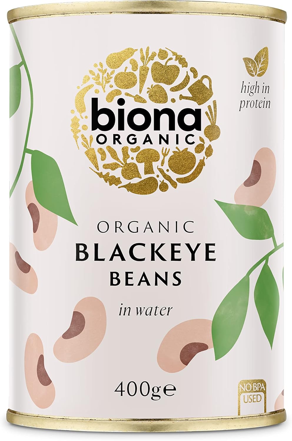 Biona Organic Blackeye Beans 400 g (Pack of 12)