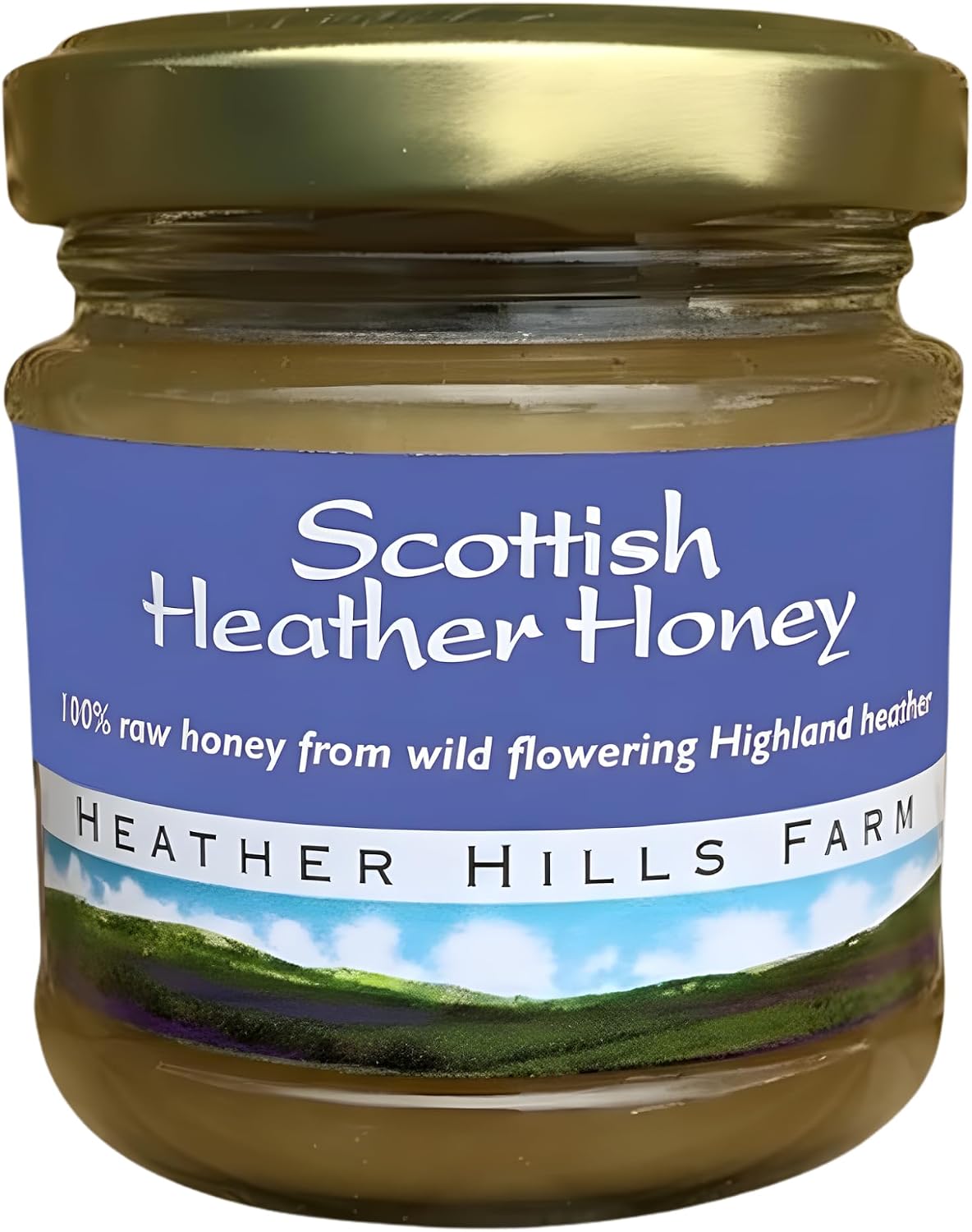 Heather Hills Farm Raw Scottish Heather Honey Jar 113g (4 Oz) - Highland Wild-flowering Purple Ling Heather Artisanal Pure Natural Honey, Traditional British Food Gift & Spread, Made in Scotland