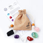 6pc Crystals Tumble Stones Bulk Set Constellation Lucky Gem Amulet Tumbled Polished Natural Stones for Wicca, Reiki, and Energy Crystal Healing,Libra