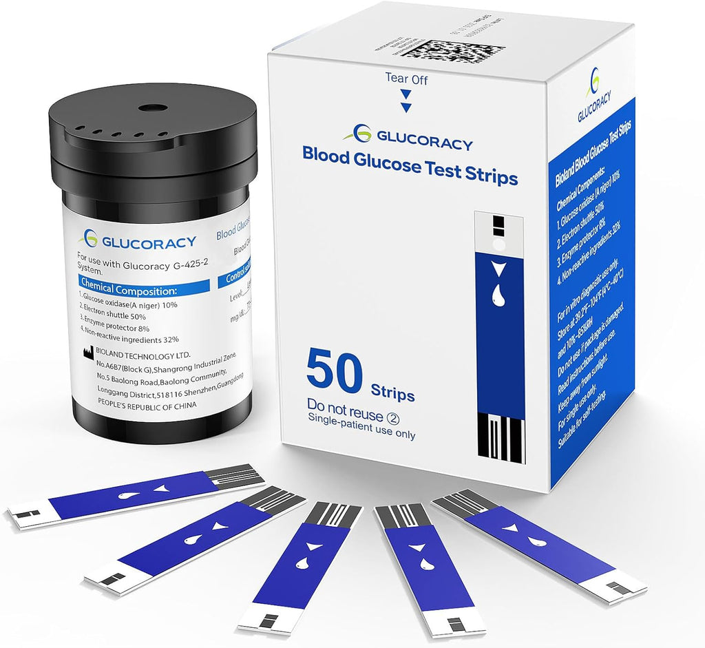 Glucoracy Glucose Test Strips, 50 Ct, Only Works with G-425-2/G-425 Blood Sugar Monitor