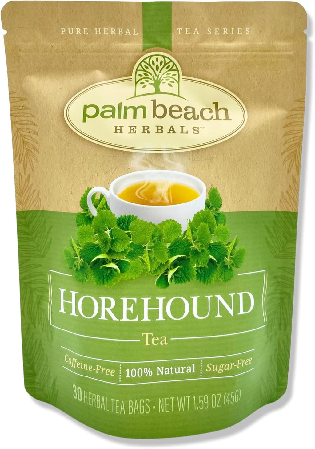 Palm Beach Medicinal Herbs Horehound Tea - Horehound Herb for Respiratory Comfort & Digestive Wellness - Caffeine Free - Sugar Free - 30 Herbal Tea Bags