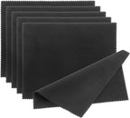 PATIKIL Glasses Cleaning Cloth 7" x 5.6", 6 Pcs Eyeglasses Polishing Cloth Soft Wipe Screen for Camera Lens Eyeglasses Screens Smart Devices, Black