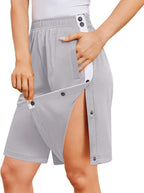 Deyeek Women's Tear Away Shorts Side Split Snap Open Recovery Post Surgery Breakaway Pants with Pockets