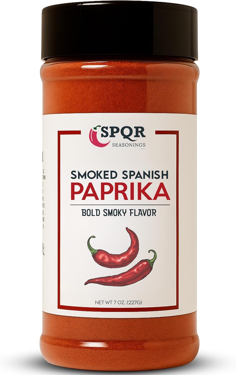 Smoked Paprika XL 7 Ounce Jar Gourmet Restaurant Grade Bold Smoky Spanish Paprika Flavor by SPQR Seasonings
