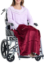 Keyocean Wheelchair Blanket, Comfortable Lightweight Warm Lap Blacket for Elderly, Bordeaux Red