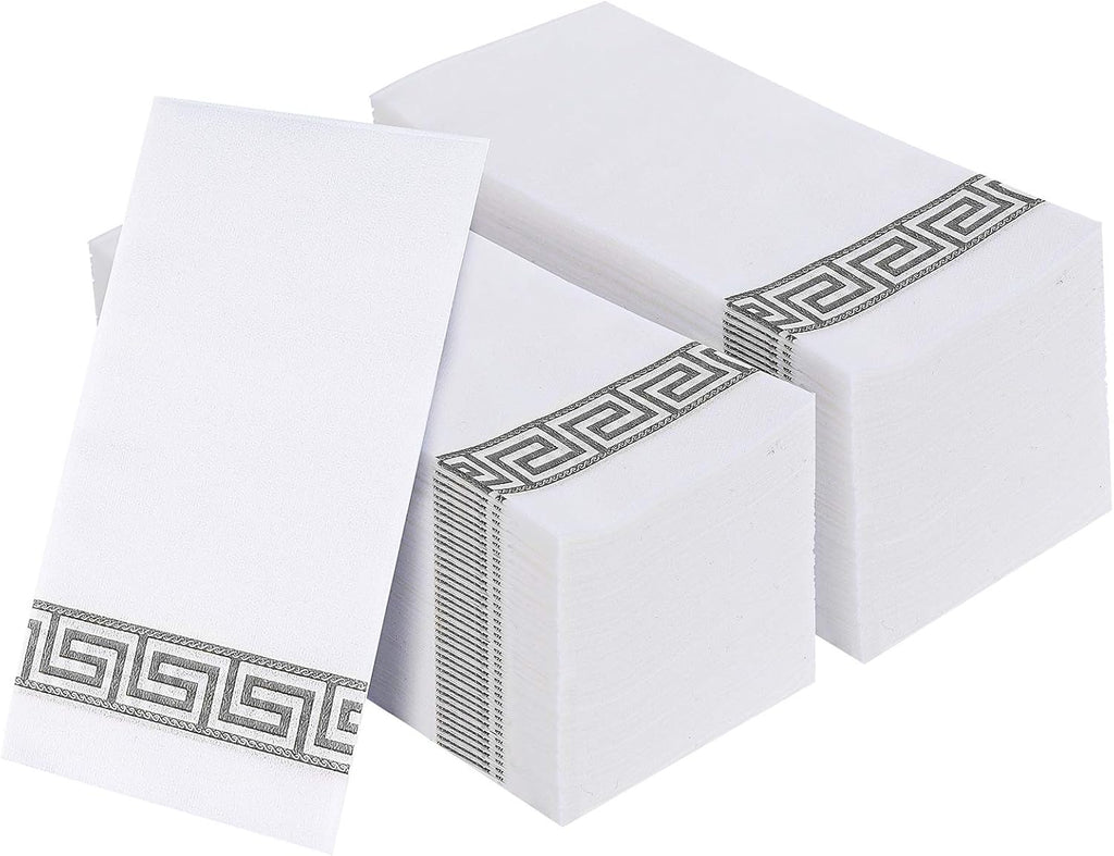 Vplus 200 PACK Guest Towels Disposable Bathroom, Decorative Bathroom Napkins, Soft and Absorbent Disposable Dinner Napkin Cloth Like for Kitchen, Weddings, Thanksgiving, Christmas Party