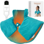 Weighted Neck & Shoulder Heating Pad for Pain Relief, Heated Neck Wrap w/ 6 Heat Options 4 Auto Timer, Machine Washable, Soothing Muscle Stiffness and Fatigue, Birthday Gifts for Dad Men Women Mom