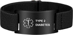 Medical Alert Bracelet for Women Men, Adjustable Medical Alert ID Wristband for Diabetic D.N.R Pacemaker Epilepsy