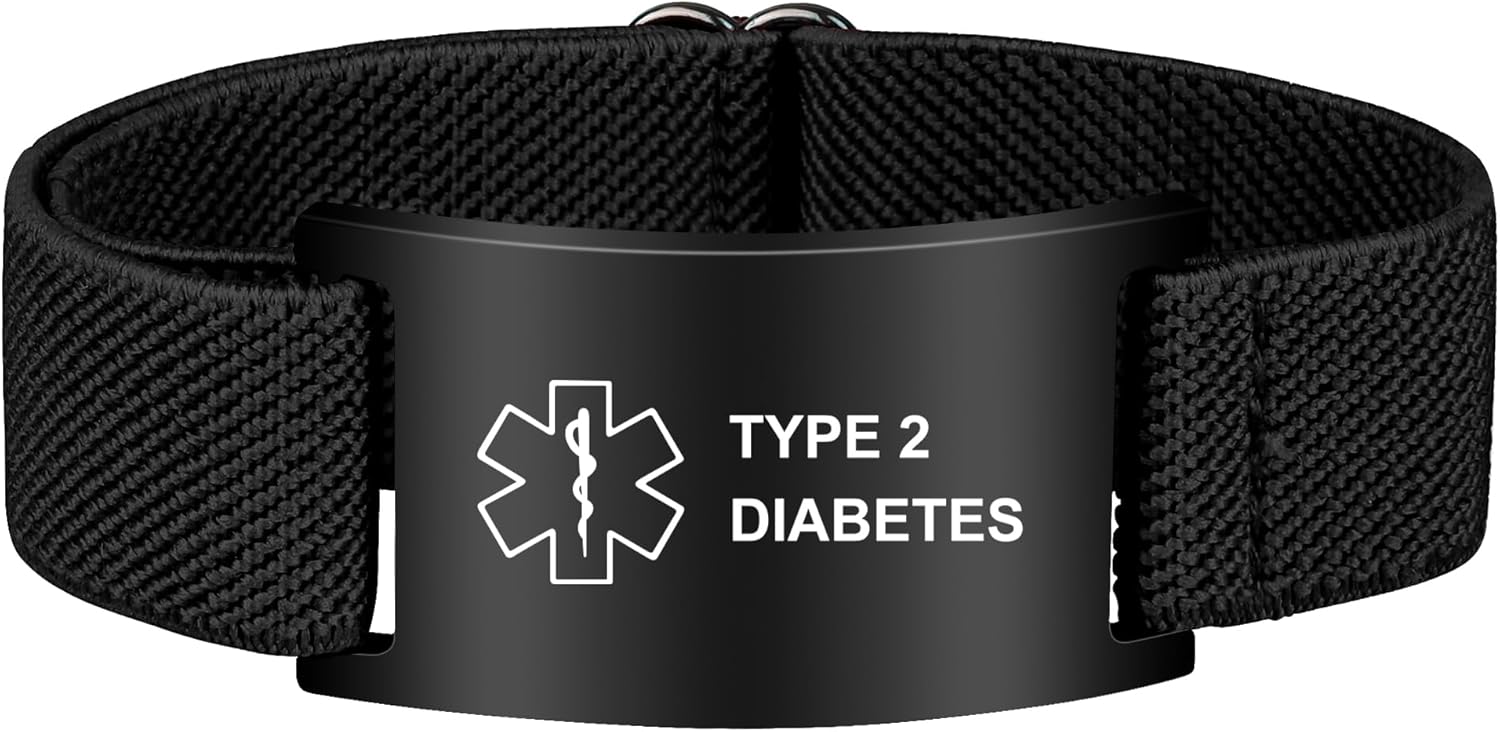 Medical Alert Bracelet for Women Men, Adjustable Medical Alert ID Wristband for Diabetic D.N.R Pacemaker Epilepsy