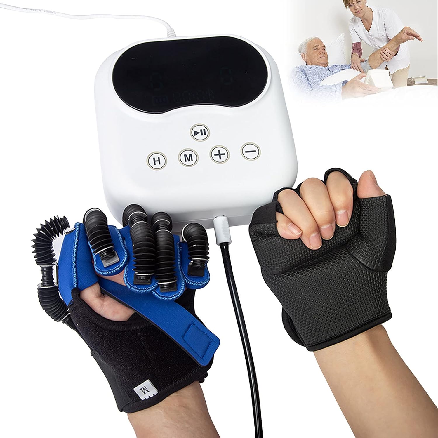 Rehabilitation Gloves Orthoses Stroke Hand Splint Assistive Gloves Training Equipment Minimize Spasticity,Left,S