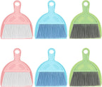 6PCS Small Dustpan and Brush Set, Mini Dust Pan and Brush, Hand Broom and Dustpan Set, for Cat Litter, Kitchen, Tables, Countertops, Cars, etc.