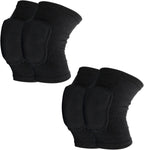 Sibba 2 Pairs Knee Pad for Kids, Breathable Elastic Knee Brace, Anti-Slip Padded Sponge Knee Protector for Volleyball, Dance, Running, Skating, Basketball, Football Sports(Black)