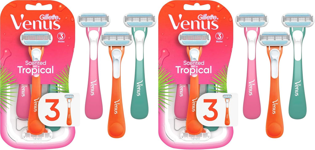 Gillette Venus Tropical Women's Disposable Razor, 3 Count (Pack of 2)