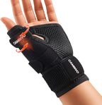 CAMBIVO Thumb Brace with Adjustable Straps, Breathable Wrist Support with Open-Palm for Arthritis, De Quervain's Tenosynovitis, Sprains, Fits Right or Left (Black, S/M)