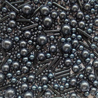 Edible Black Pearl Sugar Sprinkles Candy Mix Size Baking Edible Cake Decorations Cupcake Toppers Cookie Decorating Wedding Party Valentine Halloween Christmas Supplies 100g/3.53oz
