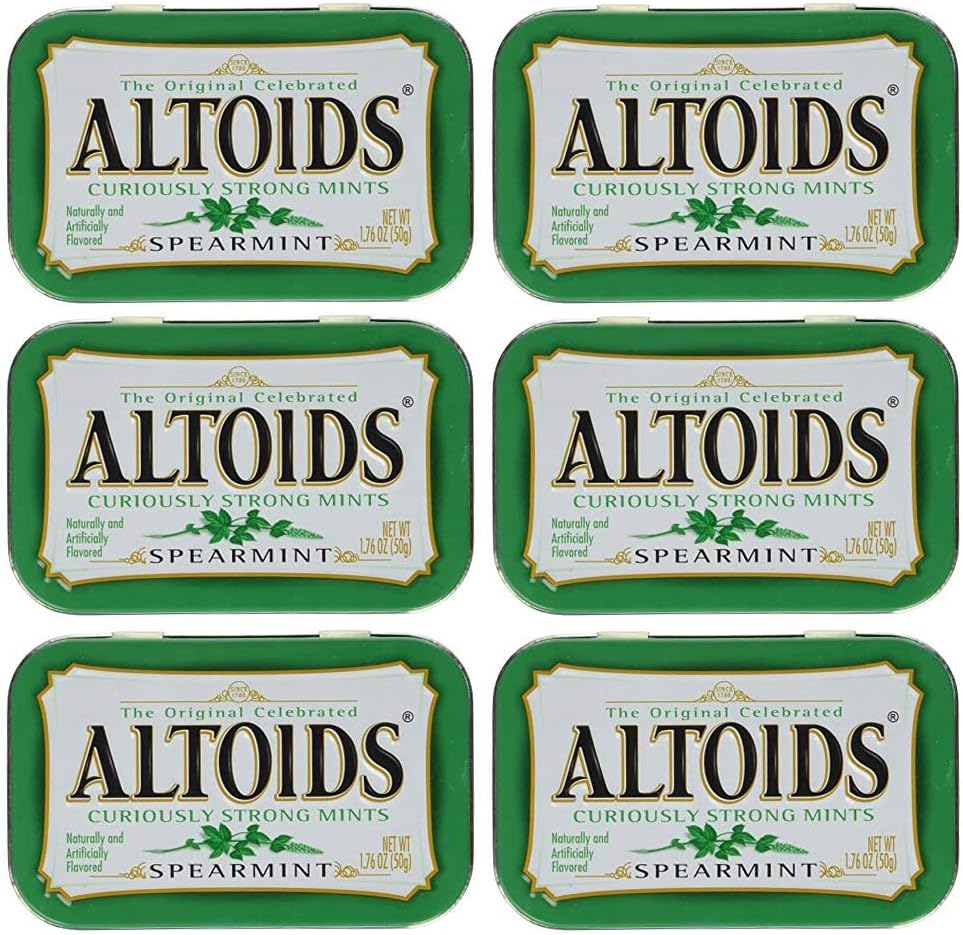 Altoids Curiously Strong Mints - Spearmint 1.76 oz (Pack of 6)