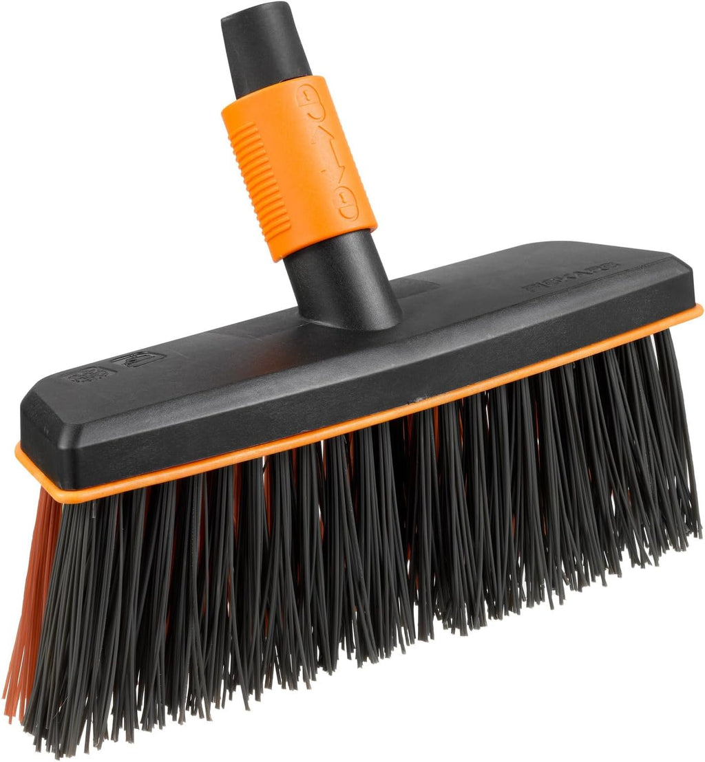 Fiskars All-Purpose Broom, Broom Head, Width: 26 cm, Plastic Bristles, Black/Orange, QuikFit, 1001417