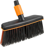 Fiskars All-Purpose Broom, Broom Head, Width: 26 cm, Plastic Bristles, Black/Orange, QuikFit, 1001417