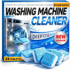 Enzyme Washing Machine Cleaner Tablets (24 Pack) – Protease Deep Clean Laundry Machine Cleaner Descaler for HE, Front Load & Top Load Washer, Removes Odor, Residue & Hard Water Buildup (2-Year Supply)