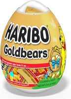 Haribo Easter Candy - Plastic Egg with Gummi Bear Goldbears - 6 Mini Treat Sized Bags in Original Flavors - Individually Wrapped Fruity Gummy Bears for Easter Basket and Egg Hunts