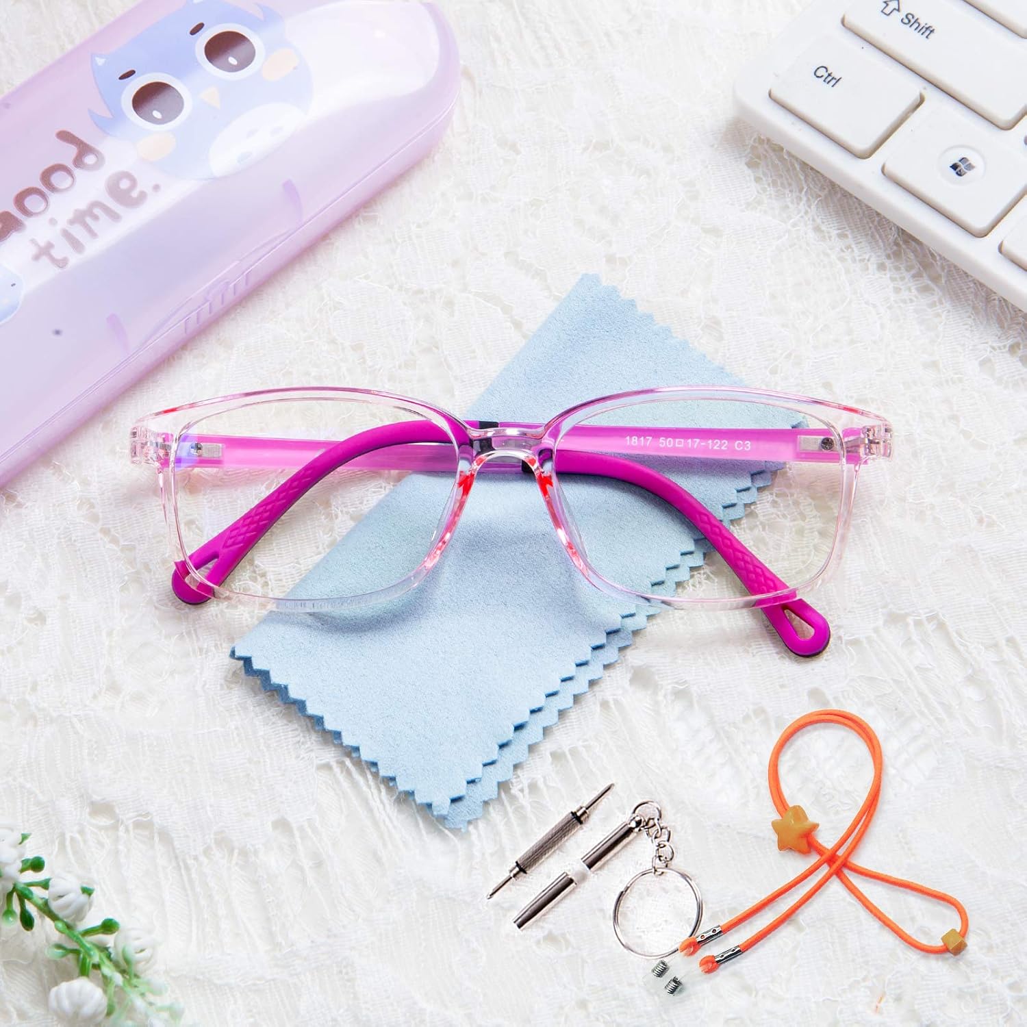Blue Light Blocking Glasses,Unbreakable Frame Ultra-Light Computer Glasses for Kids Age 3-12
