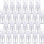 50 Pack Foam Pump 1oz/30ml Refillable Dispenser Travel Size Plastic Mini Bottle for Lash Shampoo, Cleaning, Cosmetics - Portable Clear Foaming Packaging