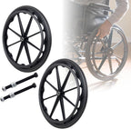 WORDFUN 2pcs Solid Wheel Replacement for Wheelchairs Walker, Wheelchair Rear Wheel, WearResistant and Non-Slip, Solid PU Wheel with Bearing, for Handicapped Manual Wheelchairs