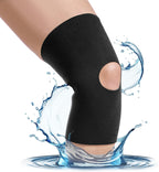 BraceAbility Open Patella/Open Back Neoprene Knee Sleeve | Water-Resistant Athletic Compression Knee Brace for Swimming, Wakeboarding, Scuba Diving, Surfing, Waterskiing and Other Sports (2XL)
