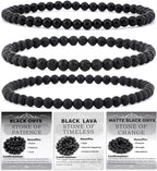 NCB 2.3-Piece 4mm Natural Crystal Gemstone Stretch Bracelets – Handmade Reiki Energy Healing Jewelry for Meditation,Yoga, Unisex