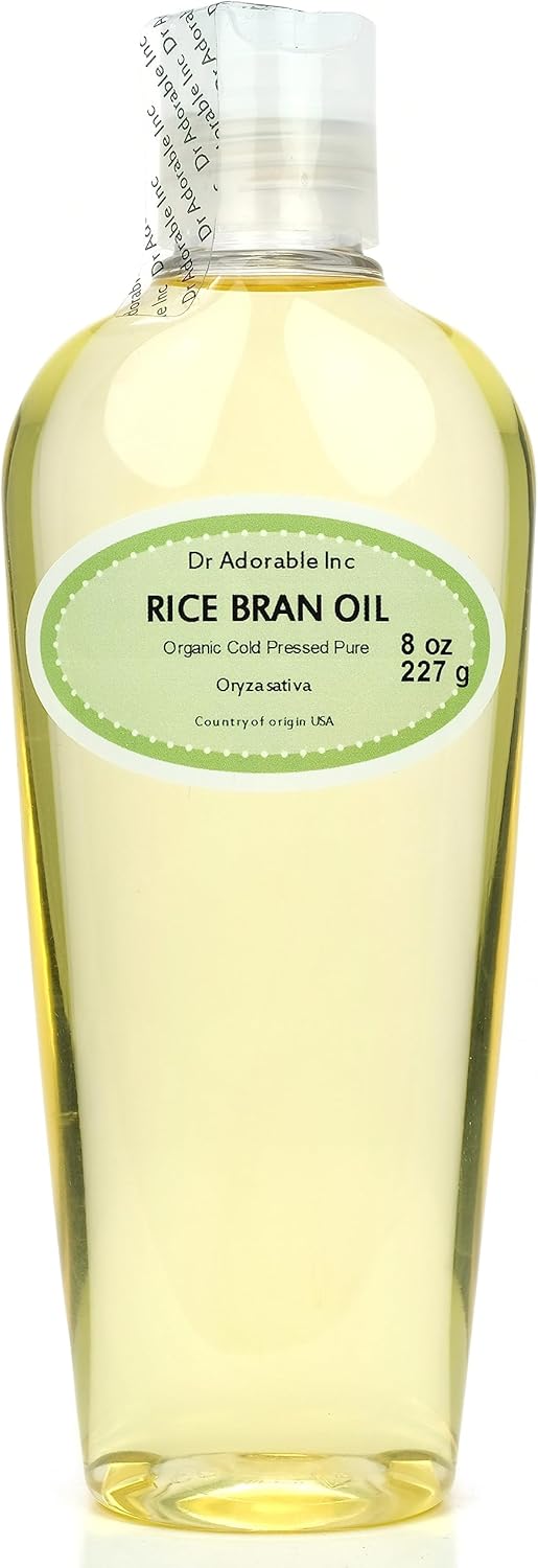 Dr Adorable - 8 oz - Rice Bran Oil - 100% Pure Natural Premium Organic Cold Pressed