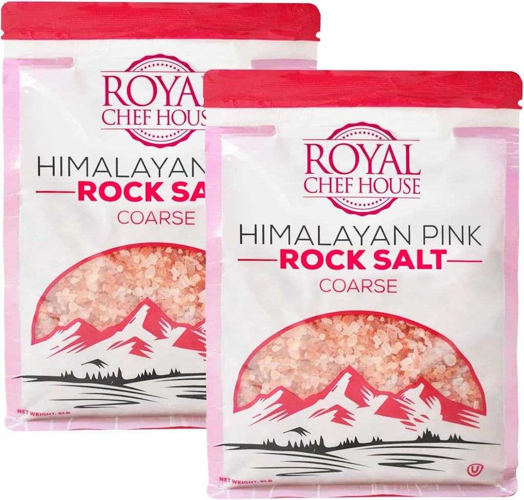 Himalayan Pink Salt 10 lbs Coarse Grain Bulk Bag (2 pack of 5lbs) - Himalayan Pure Gourmet Crystals -Suitable for Body Bath Scrubs Table Salt Grinder & Salt Mills - Kosher