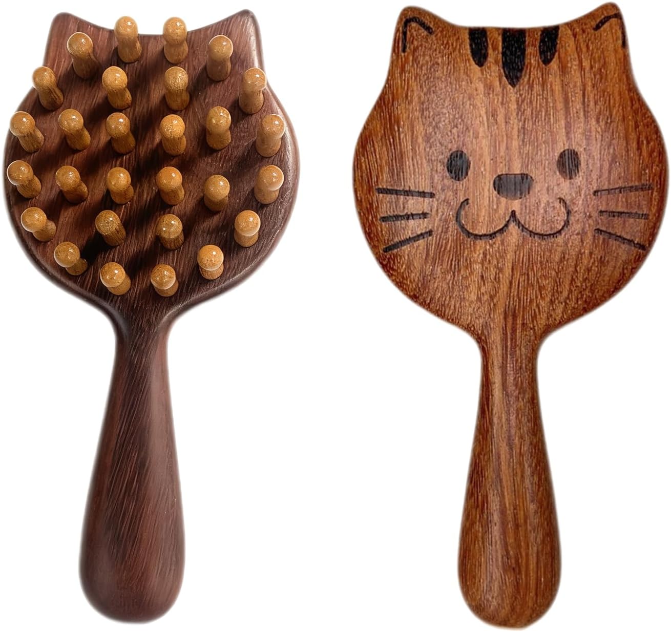 Shaped Wooden Scalp Massager, Multi - Functional Head Massage Tool & Head Ergonomic Scalp Comb Ideal for Men & Women’s Daily Hair Care Routine