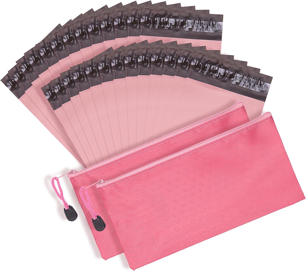 Terdey Sanitary Napkin Disposal Bag, Self Sealing Privacy Protection Sanitary Tampons Bag with Zipper, Pink 202 PCS