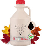Escuminac Very Dark Canadian Maple Syrup Family Size 1L (33.8 fl oz) Canada Grade A - Strong Taste For Cooking – Pure, Organic, Single Origin, Unblended.