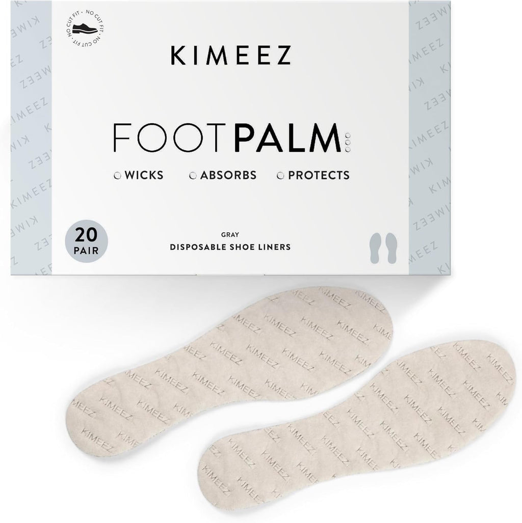 FOOTPALM Disposable Shoe Liners for Men and Women | Ultra Thin Shoe Inserts for Sweety feet | Moisture Wicking Sockless Insoles | Odor Control | 20 Pairs (US W6)