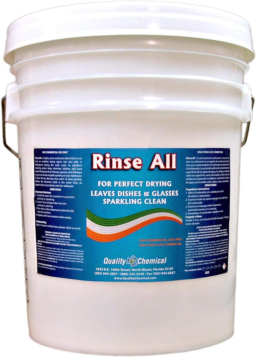 Quality Chemical Rinse All/Commercial Industrial Grade Rinse Aid/Dishwasher Rinse Aid Liquid, heat and cool dry Finish/Rinse Agent Dishwasher/Leave Dishes Spotless 640 oz (Pack of 1)