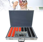 266 PCS Precision Optical Lens Optometry Kit, Trial Lens Set Optical, with Metal Rim Wood Frame Aluminum Box, for Optometrists, Vision Testers, and Household Use