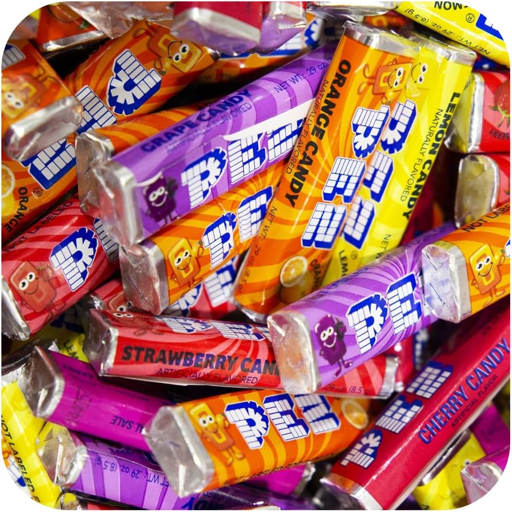 Candy Dispenser Refills, 1 lb (16oz) Variety Bag: Grape, Lemon, Strawberry Orange, Cherry, and Raspberry. Kids, Parties, Movie Theaters, Halloween Candy. Approximately 50 Rolls.