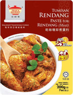 Tean's Gourmet Malaysian Traditional Rendang Dry Curry Paste for Meat (Net Wt 200g/7oz) by Tean's Gourmet
