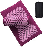 Massager Cushion Massage Mat Acupressure Relieve Pain Spike Acupuncture Yoga with Pillow(Pink with Bag)