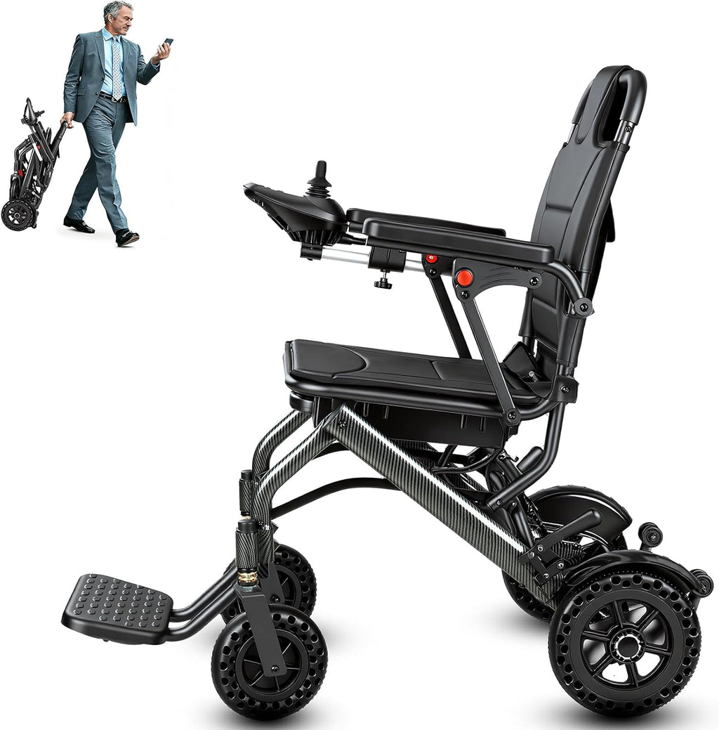 Electric Wheelchairs for Adults Lightweight Foldable - Only 36 lbs Folding Compact Power Wheel Chair, 12 Miles Long Travel Range Portable All Terrain Motorized Wheelchair for Seniors, Airline Approved