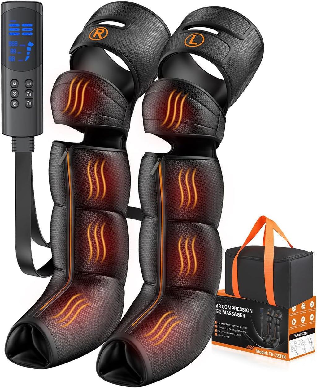Gifts for Mom Dad, Leg Massager with Heat and Compression - Foot Calf Thigh Massage for Circulation and Pain Relief, Professional Compression Boots with 6 Modes, 9 Intensity, 4 Heat