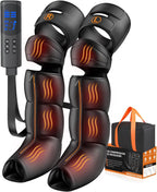 Leg Massager with Heat and Compression - Foot Calf Thigh Massage for Circulation and Pain Relief, Professional Compression Boots with 6 Modes, 9 Intensity, 4 Heat, Gifts for Mom Dad