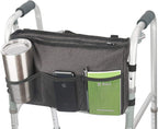 Update Walker Bag Hand Free Storage Bag Walker Attachment Handicap Basket Pouch for Rollator, Wheelchair, Folding Walkers (Black)
