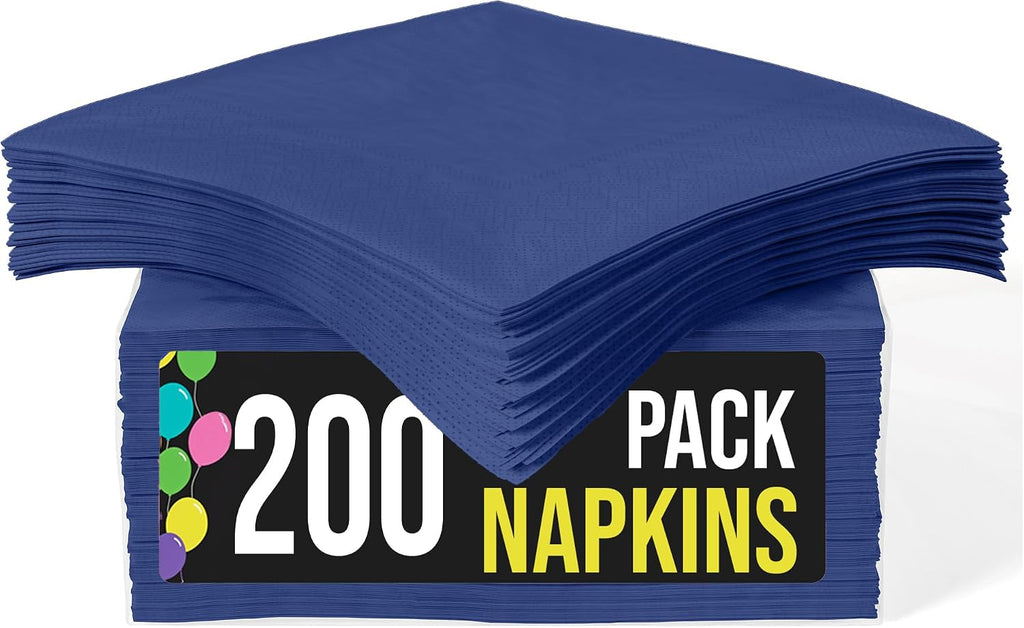 Party Solids Navy Paper Napkins Disposable Everyday 200 Pcs 2 Ply Navy Dinner Napkins Paper Everyday For Parties & Party Supplies