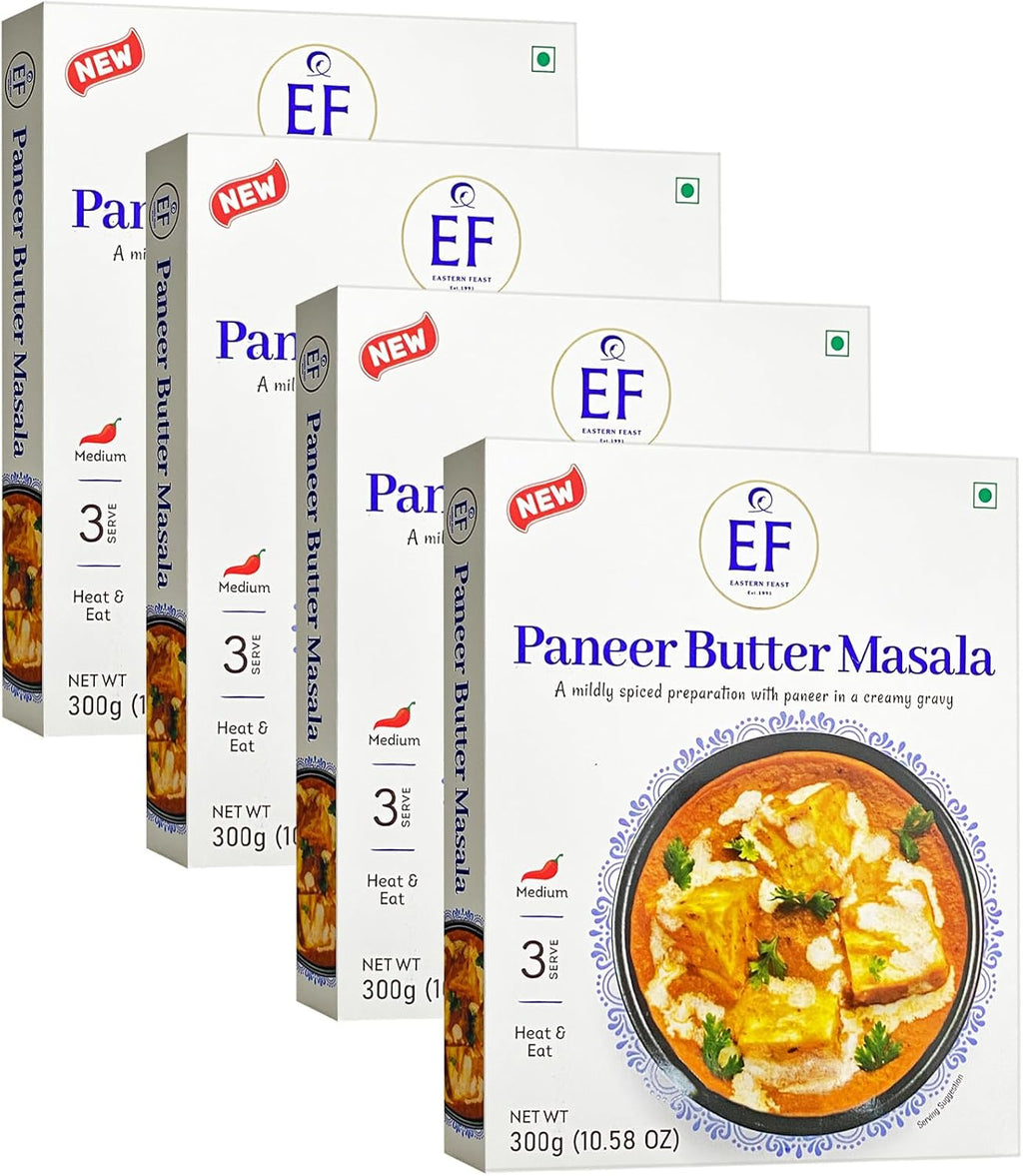 Eastern Feast - Paneer Butter Masala, Ready to Eat Meals, (Pack of 4), Vegetarian, Gluten Free