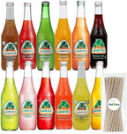 Jarritos Variety Pack Mexican Soft Soda Drink 12 fl oz Glass Bottles 12 Pack + 15 Sugarcane Disposable Straws by KOOL8SHOP Infinite Deals