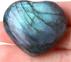 0.78in-1.18in Natural Labradorite Large Heart Stones Healing Crystals Gemstones Gifts Heart Shaped Rocks for Home Decor Reiki Meditation Women