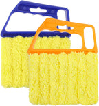 2 Pcs Blind Duster for Wood Blinds, 7-Finger Blind Cleaner Duster Tool, Microfiber Washable Blinds Cleaner Tool for Window & Air Conditioner, Reusable Dusting Brush